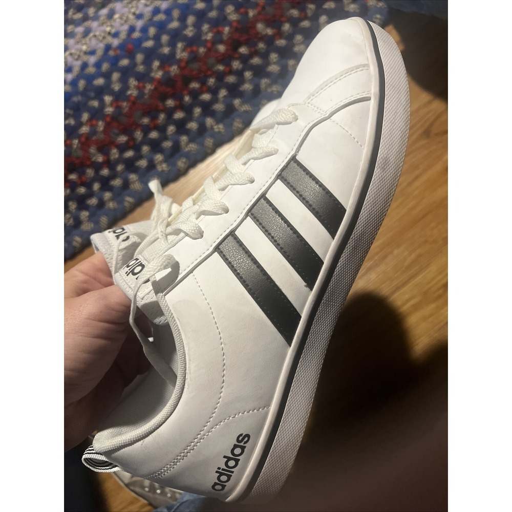 Adidas Men's Vs Pace Sneaker Size 12 White‎ Black Three Stripe Athletic